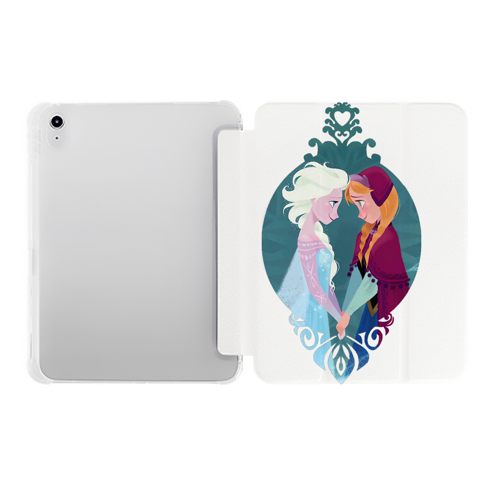（画像用） アナと雪の女王 アンナ エルサ Frozen Anna Elsa IPad ケース ペン収納付き 三つ折りスタンド PUレザー×シリコン 対応機種9.5/10.5/10.9インチ